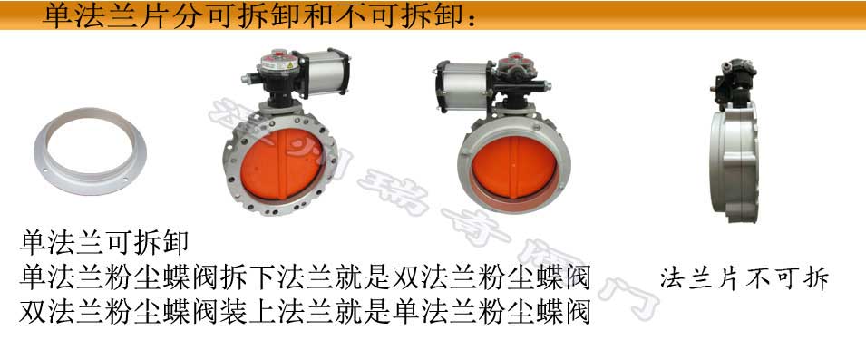 粉塵蝶閥單法蘭片圖示